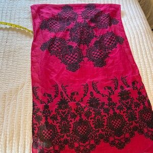 Elegant Black and Pink Scarf